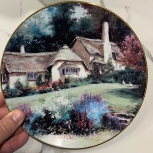 Lorna Dune cottage collectible plate gold rimmed by Mart Bell